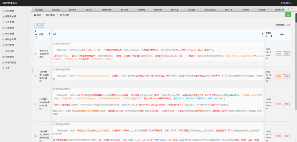 福星yii高端系列微盘点位盘pC+手机+国内外期货盘+带直播页面+资讯独立页面+完整数据+教程插图7